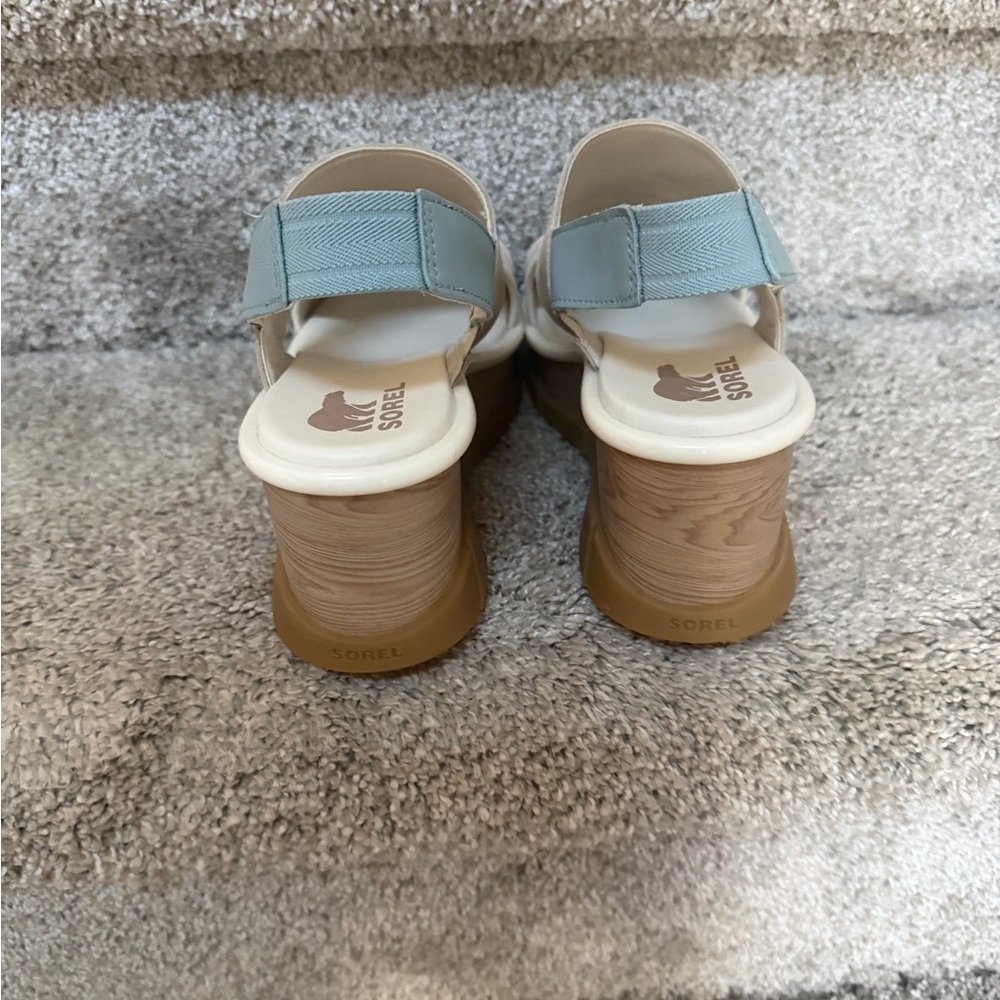 Sorel Cream and Tan Wedge Sandals - Picture 3 of 4